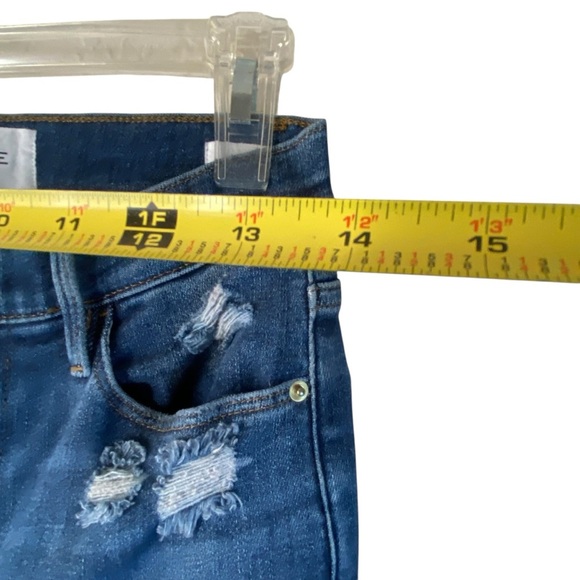 FRAME Denim Saxon Wash High Rise  Le Skinny Distressed Raw Edge Jeans SZ 25 - Picture 4 of 13